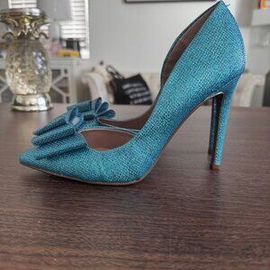 NEW Betsey Johnson Glitter Prince Blue Pump Heels - Size 9